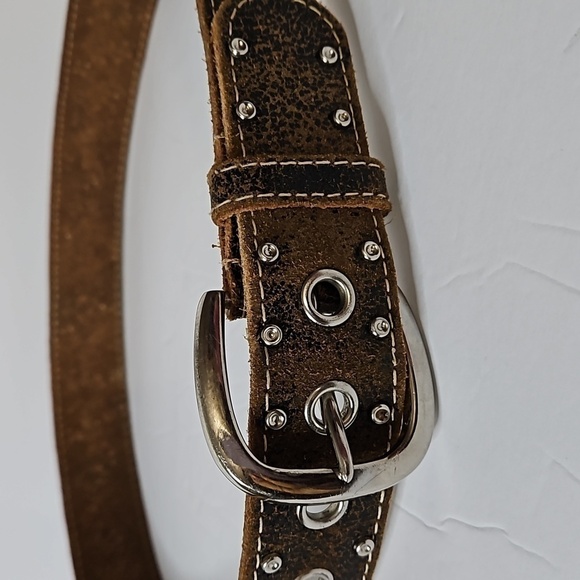 Jeweled Leather Belt Brown   Pre-owned - Picture 2 of 7